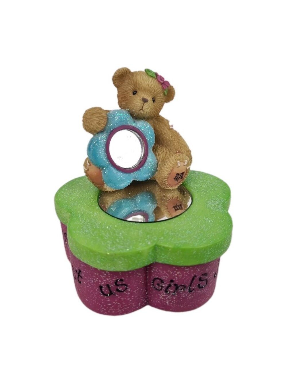 Cherished Teddies "Just Us Girls" Mirror Chest 846090 Porcelain Figurine